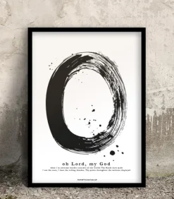 Poster med stort O: Oh Lord, my God, A3
