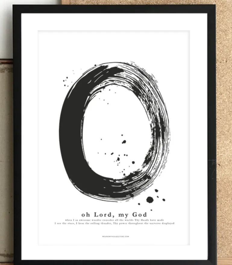 Poster med stort O: Oh Lord, my God, A3