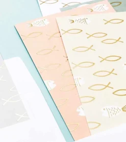 Postkort-hæfte ICHTHYS fisk, 3×5 farver