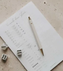 Rosa kuglepen med hjerte i æske