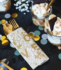 Servietter med guldtryk: Love & Hope