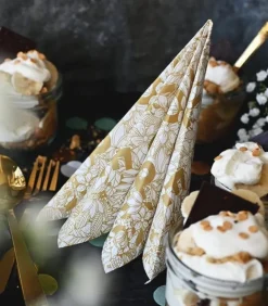 Servietter med guldtryk: Love & Hope