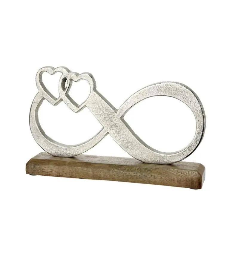 Skulptur med evighedstegn og to hjerter