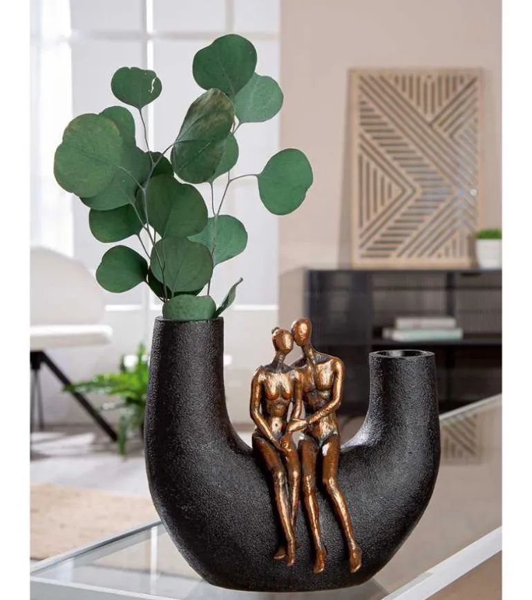 Skulptur, Vase med Par, 21 cm