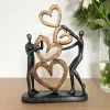 Skulptur: Vi bygger kærlighed, 4 hjerter, 31 cm