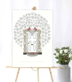 Sølvbryllup – Gæsteplakat med hjerter og æresport