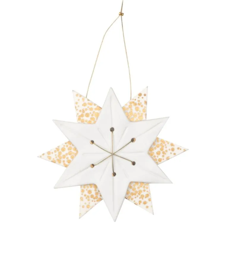 Stjerne i porcelæn og papir, ophæng