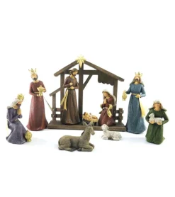 Stor Julekrybbe med stald, 20 cm