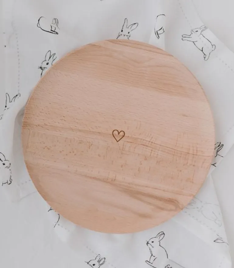 Undertallerken i bøg med hjerte