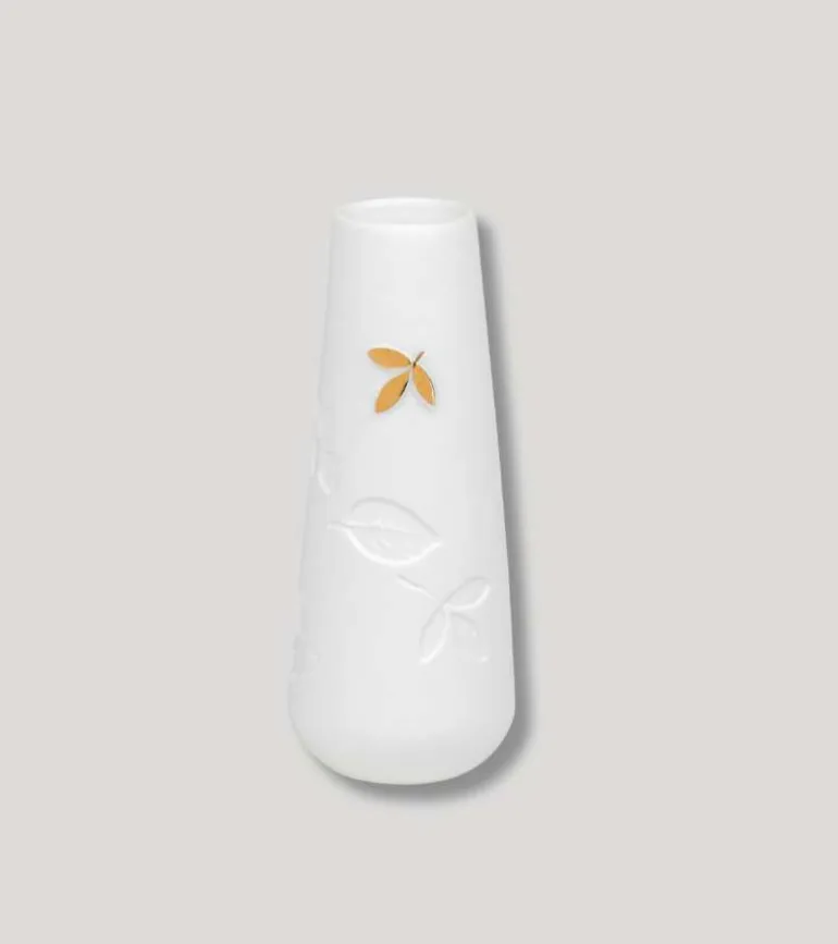 Vase med guldblad, 9 cm